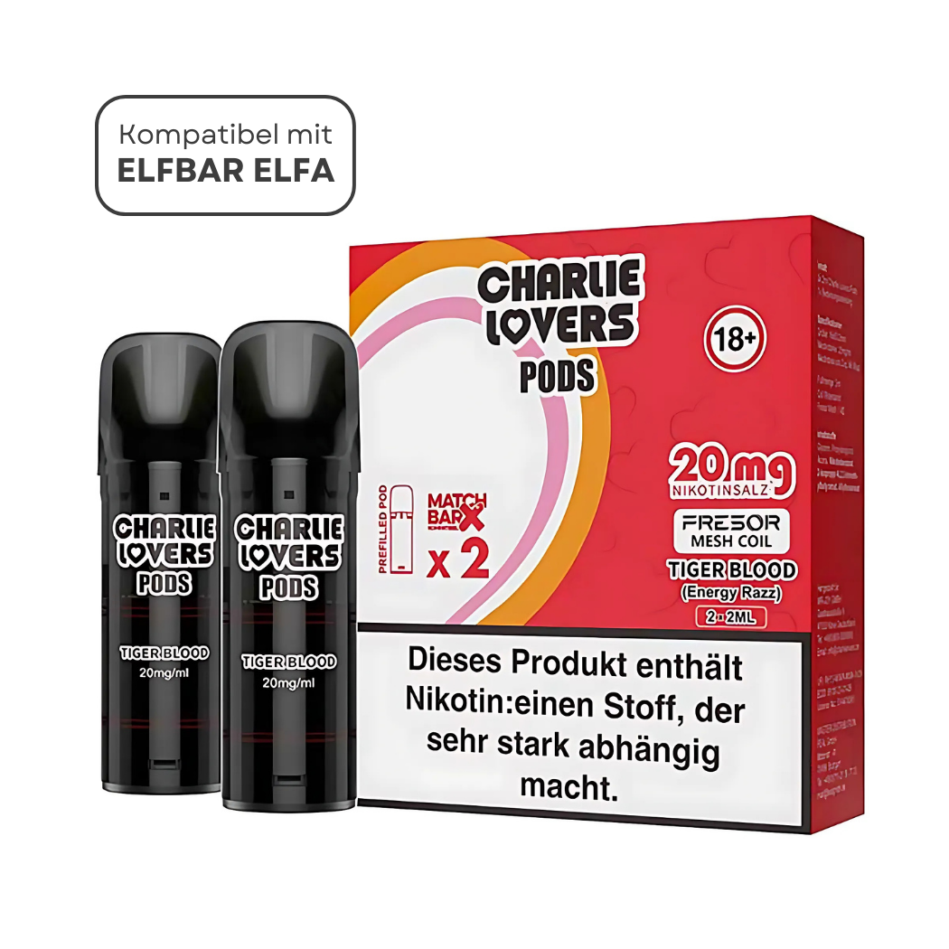Charlie Lovers ELFA Pods - Tiger Blood | 2 Stück | ELFA kompatibel - Smoke & Co.