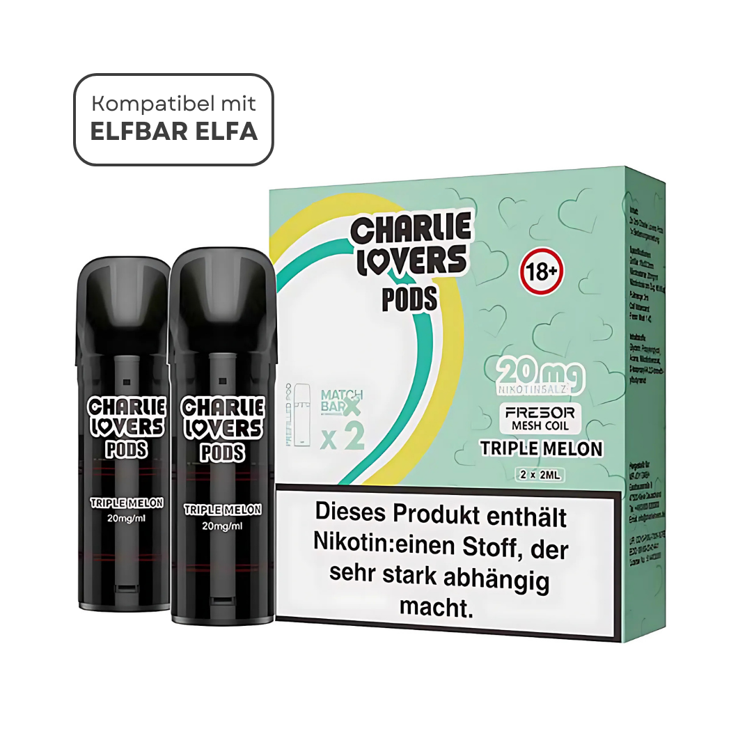 Charlie Lovers ELFA Pods - Triple Melon | 2 Stück | ELFA kompatibel - Smoke & Co.