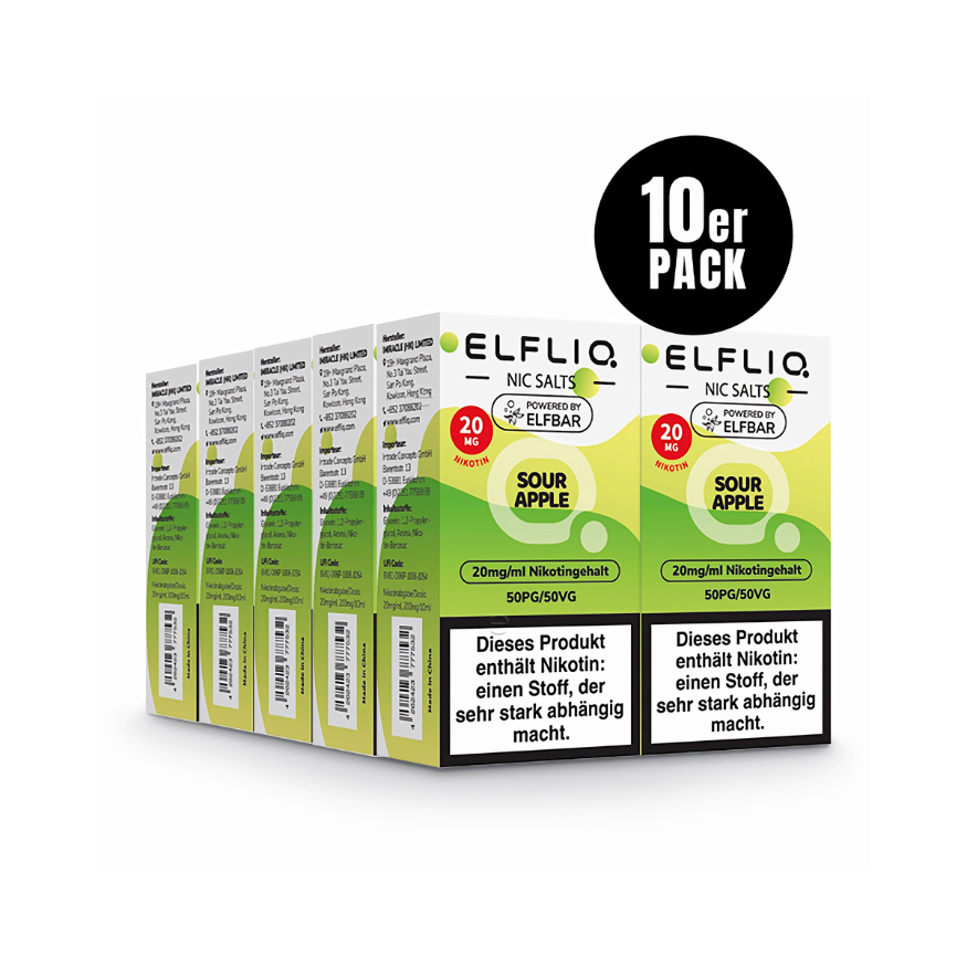 ELFLIQ - 10x Sour Apple | Liquid | Spar Bundle - Smoke & Co.