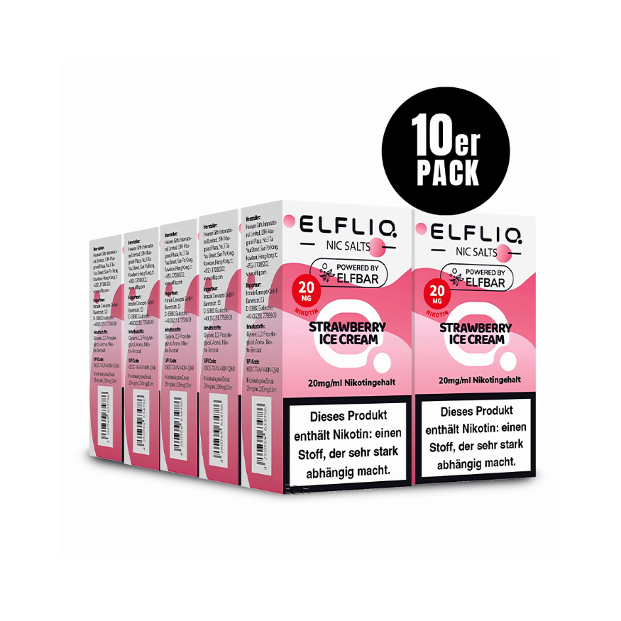 ELFLIQ - 10x Strawberry Ice Cream | Liquid | Spar Bundle - Smoke & Co.