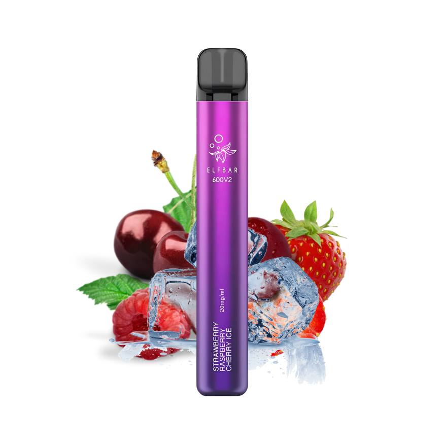 Elfbar 600 V2 - Strawberry Raspberry Cherry Ice (Mesh Coil)