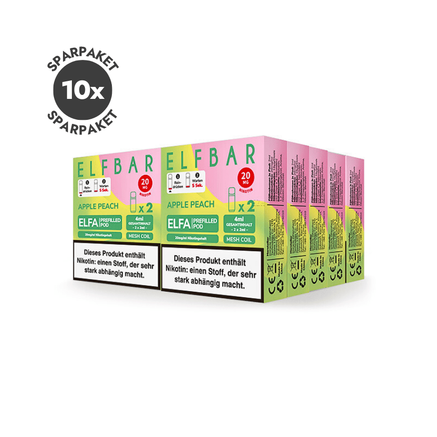 Elfbar ELFA Pods - 10x Apple Peach | Spar Paket - Smoke & Co.