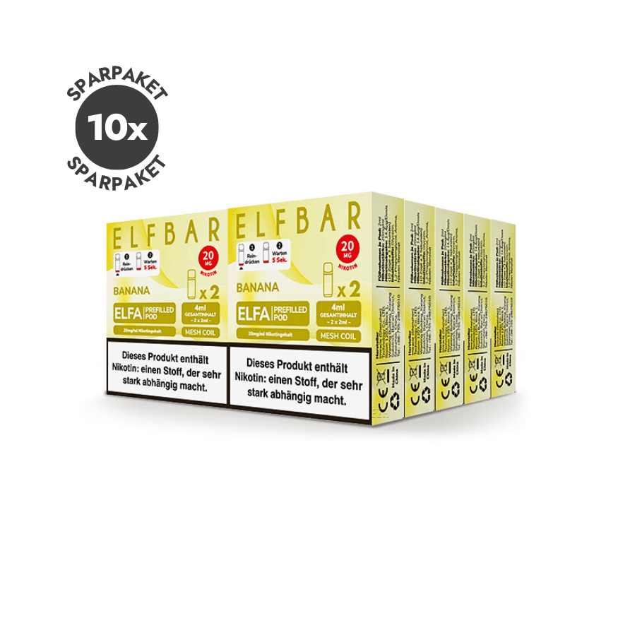 Elfbar ELFA Pods - 10x Banana | Spar Paket - Smoke & Co.