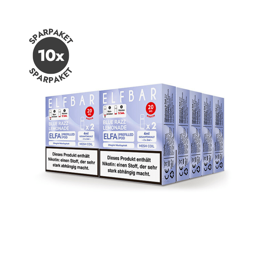 Elfbar ELFA Pods - 10x Blue Razz Lemonade | Spar Paket - Smoke & Co.