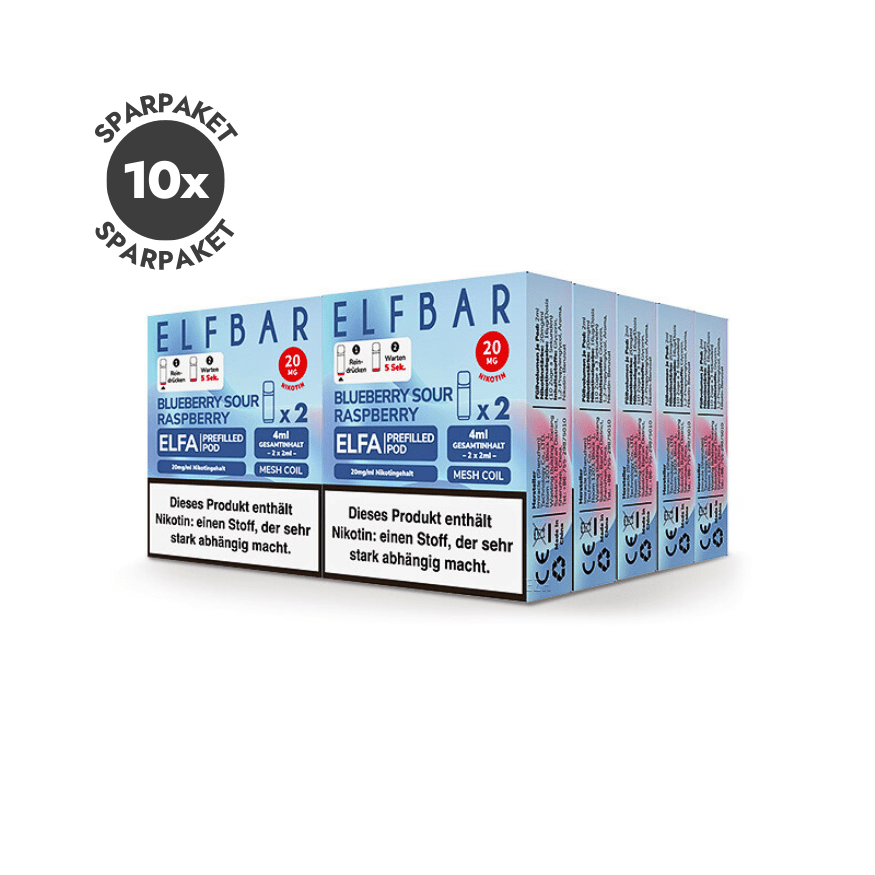 Elfbar ELFA Pods - 10x Blueberry Sour Raspberry | Spar Paket - Smoke & Co.
