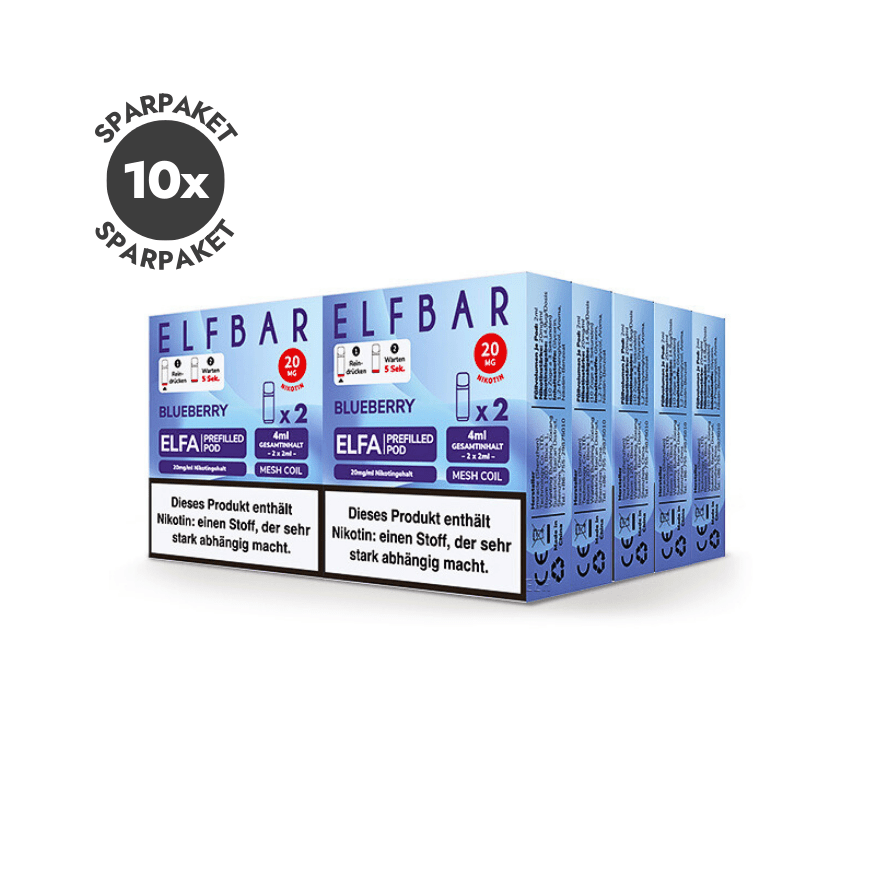 Elfbar ELFA Pods - 10x Blueberry | Spar Paket - Smoke & Co.