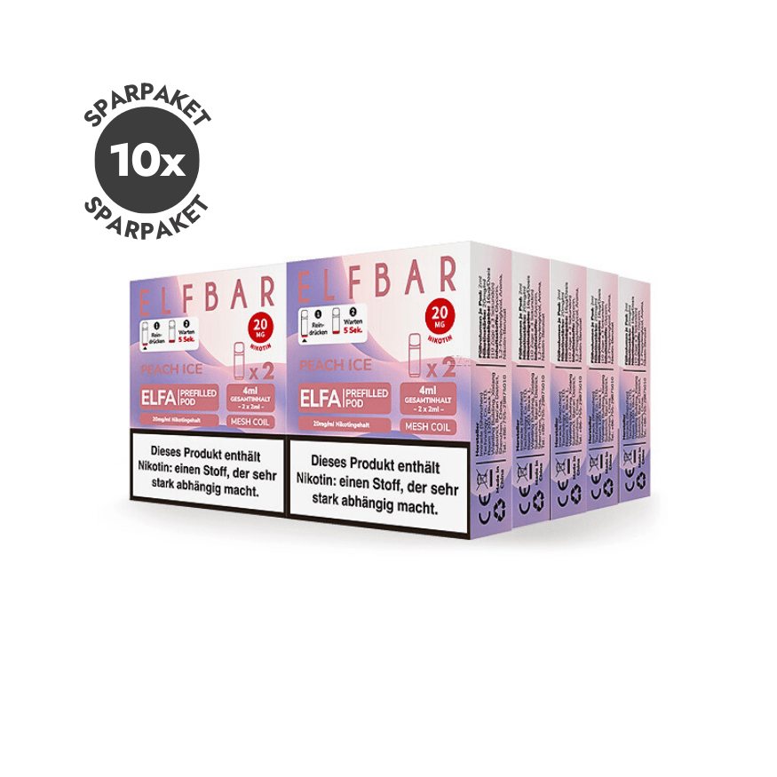 Elfbar ELFA Pods - 10x Peach Ice | Spar Paket - Smoke & Co.