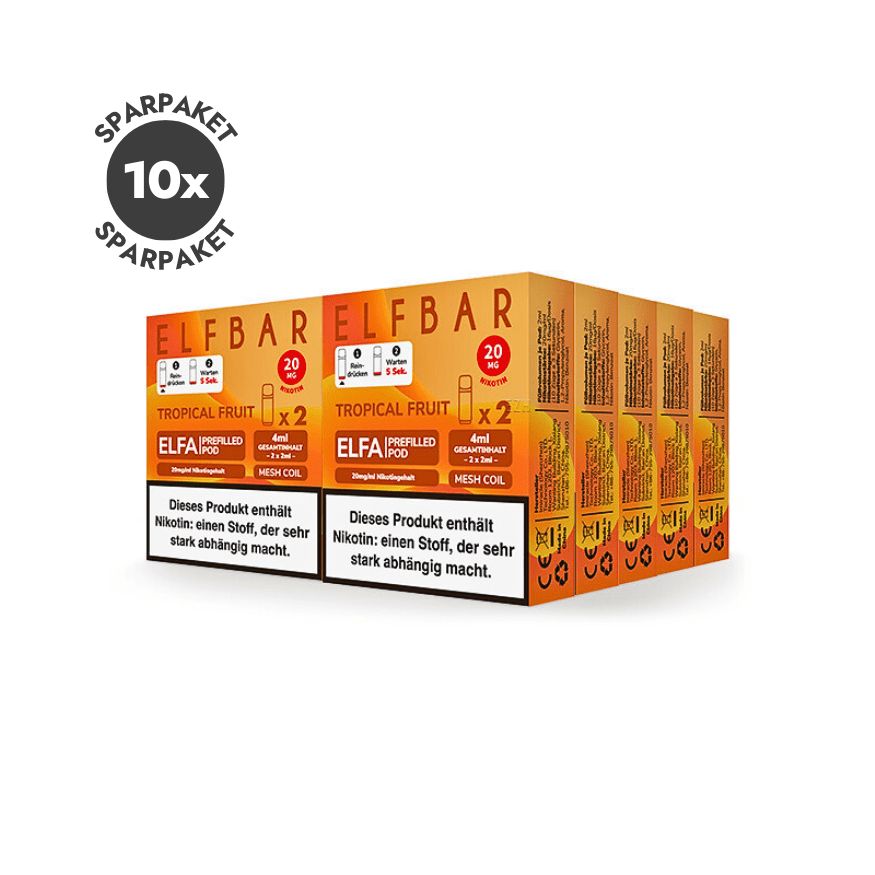 Elfbar ELFA Pods - 10x Tropical Fruit | Spar Paket - Smoke & Co.