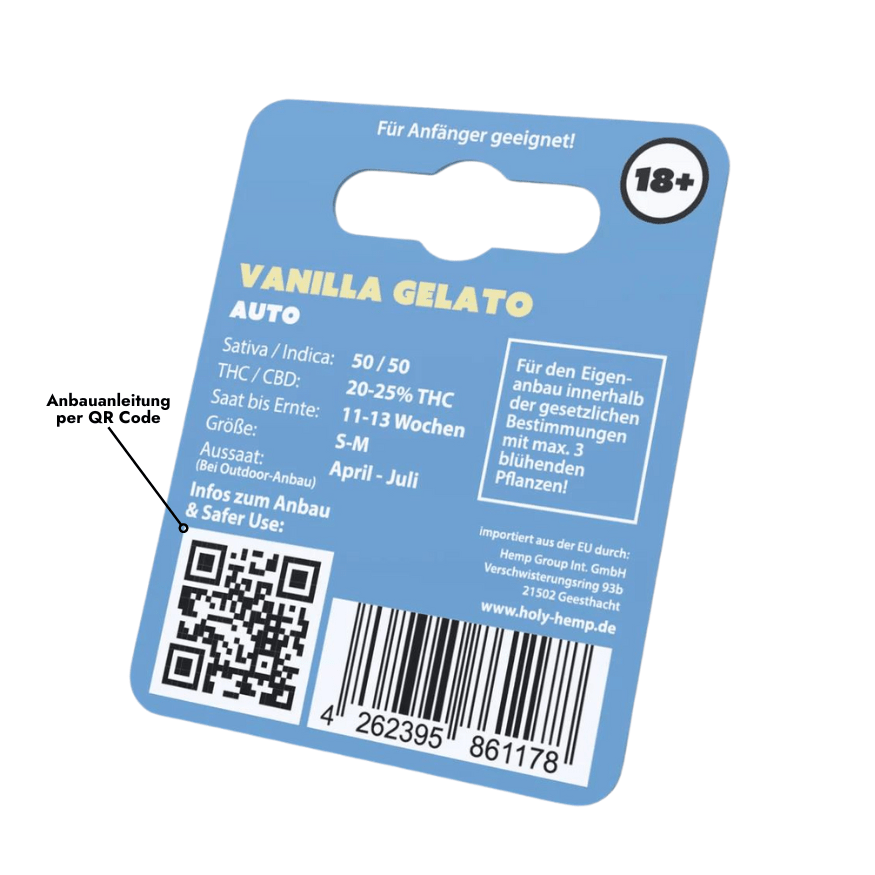 Cannabis Samen | Vanilla Gelato | Cali Seeds by Holy Hemp - Smoke & Co.