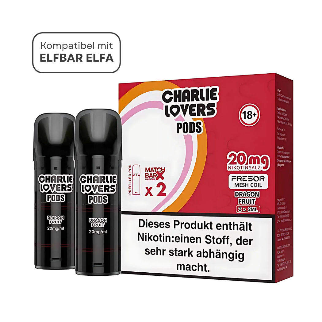 Charlie Lovers ELFA Pods - Dragon Fruit | 2 Stück | ELFA kompatibel - Smoke & Co.