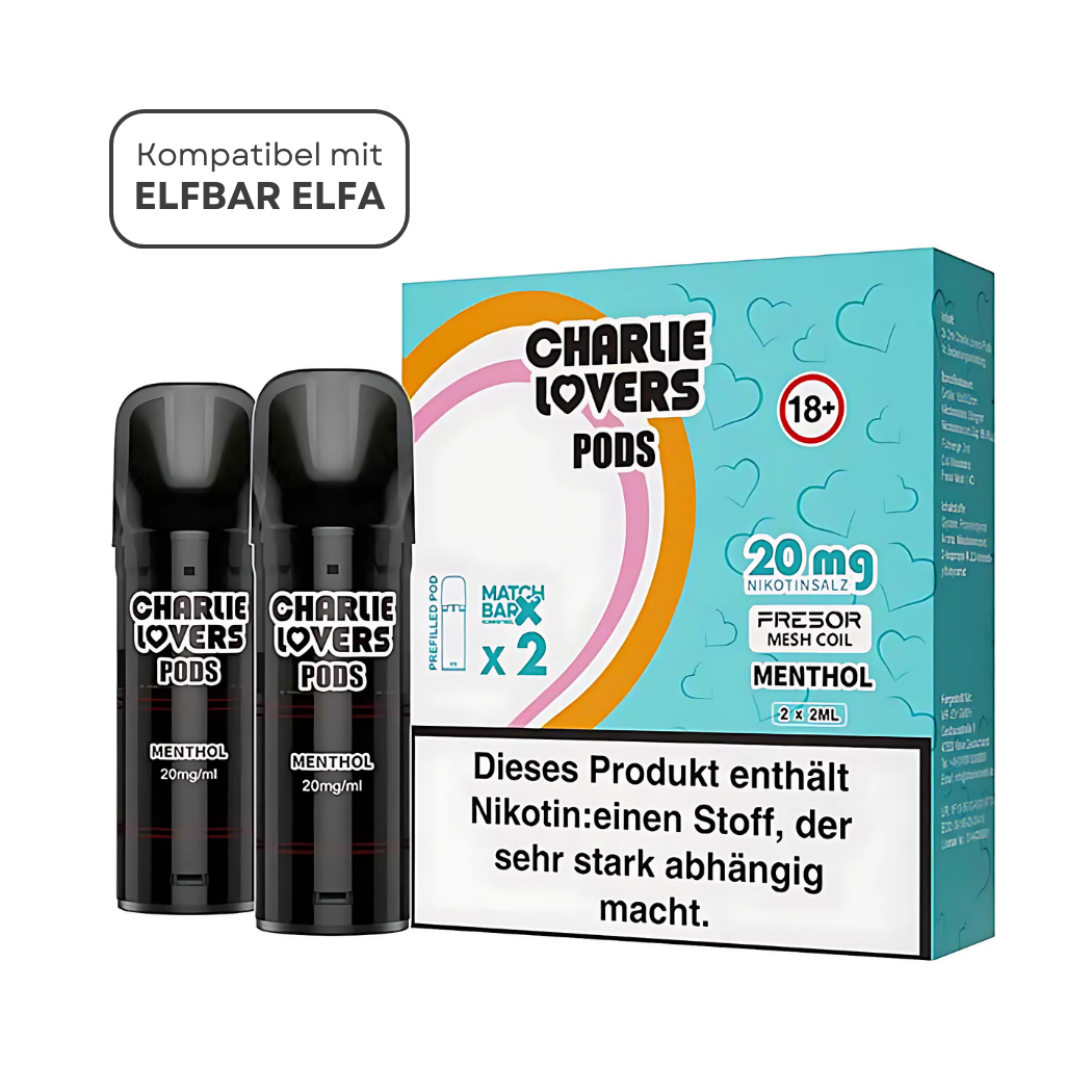 Charlie Lovers ELFA Pods - Menthol | 2 Stück | ELFA kompatibel - Smoke & Co.