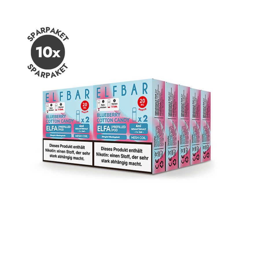 Elfbar ELFA Pods - 10x Blueberry Cotton Candy | Spar Paket