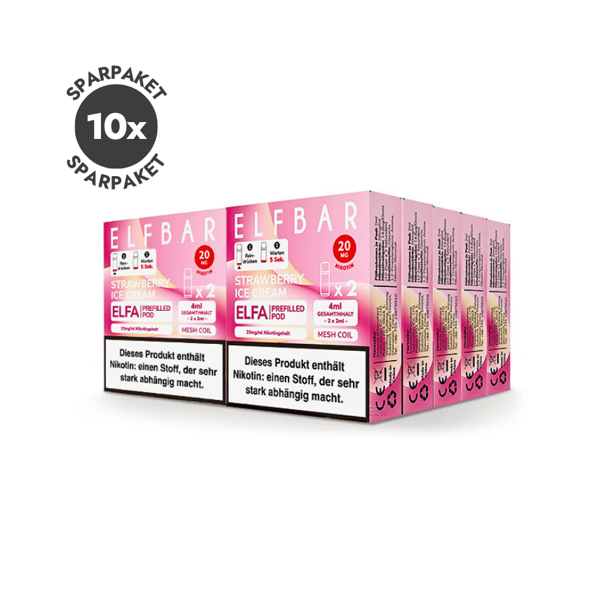 Elfbar ELFA Pods - 10x Strawberry Ice Cream | Spar Paket