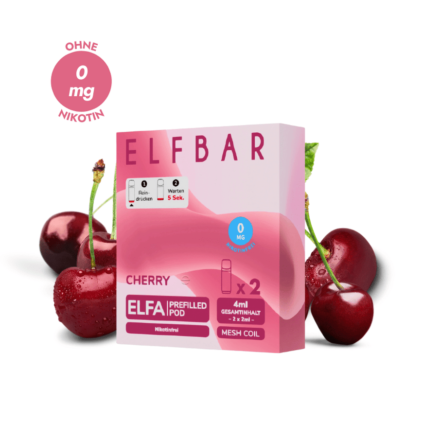 elfbar tobacco liquid Elfbar - ELFA - Cherry - Liquid Pod - 2 ml - Nikotinfrei - 2er Pack main image 1