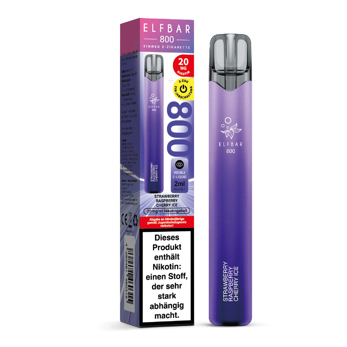 Elfbar 800 | Strawberry Raspberry Cherry Ice