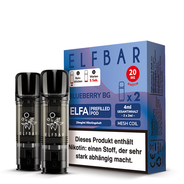 Elfbar ELFA Pods - Blueberry Bubblegum (2 Stück) (Blaubeere Kaugummi)
