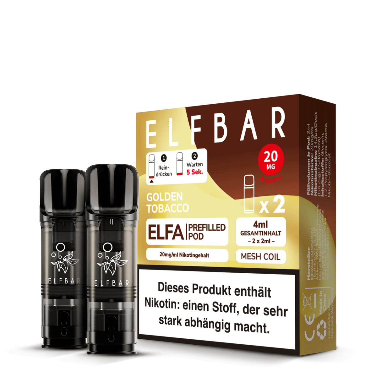 Elfbar ELFA Pods - Golden Tobacco (2 Stück)