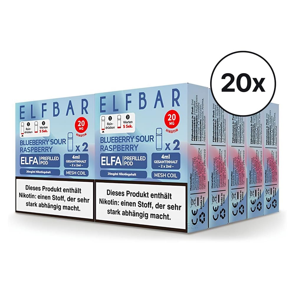 Elfbar ELFA Pods - Blueberry Sour Raspberry | Spar-Bundle