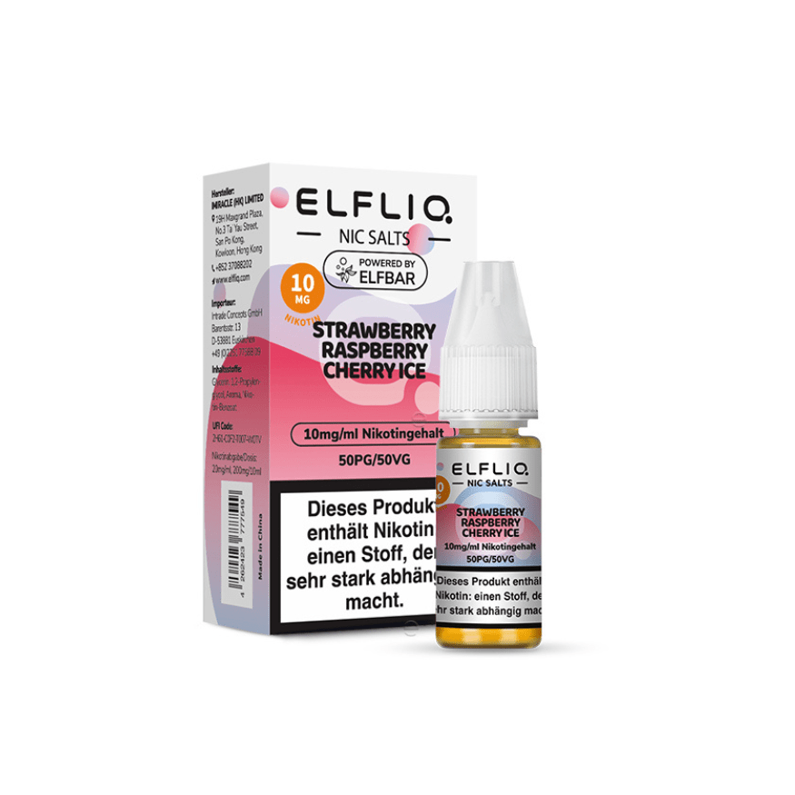 ELFLIQ - Strawberry Raspberry Cherry Ice | Liquid | 10mg - Smoke & Co.