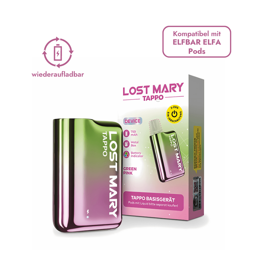 Lost Mary Tappo | ELFA Akku - Green Pink