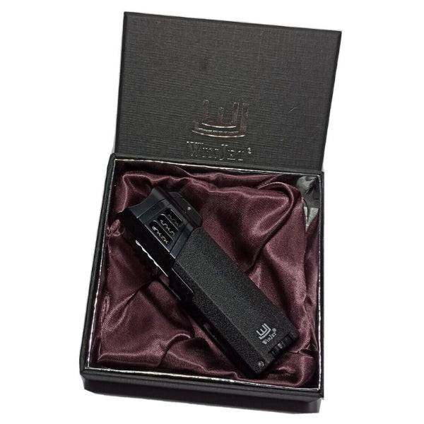 4x Jet Flame - Schwarz / Black Matt - Zigarrenfeuerzeug - Smoke & Co.